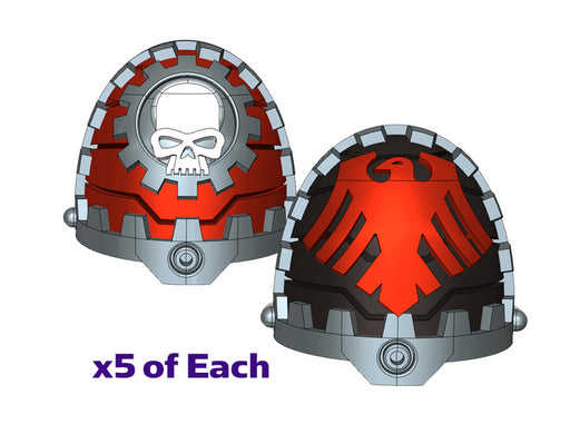 5x Red Ravens - G:11c Tech Pauldron Sets 3d printed