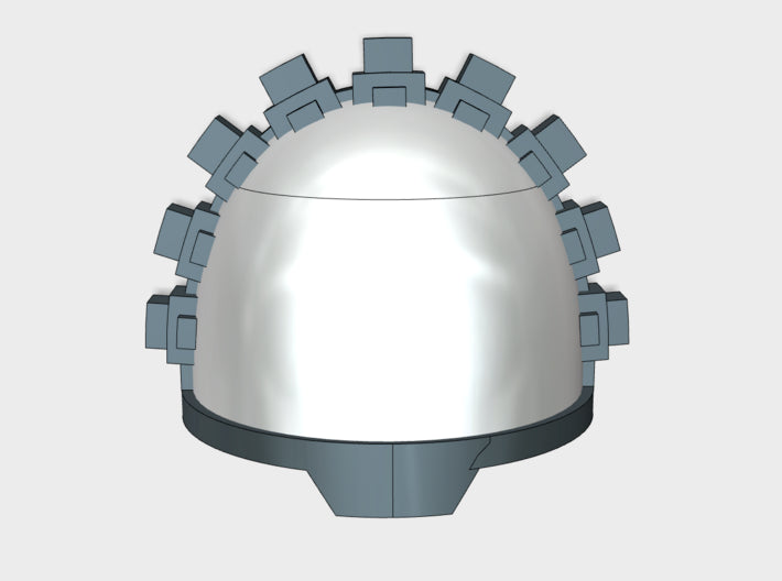10x Blank - G:13g Cogged Ridge Pauldrons 3d printed
