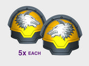 5x Shaggy Wolf - G:13e Pauldron Sets 3d printed