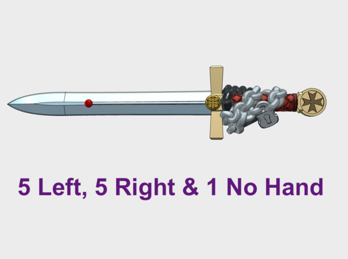 11x Energy Sword: Chained Templar 3d printed