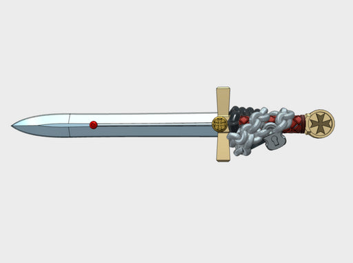10x Left-handed Energy Sword: Chained Templar 3d printed