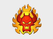 60x Burning Demon : Shoulder Insignia pack 3d printed