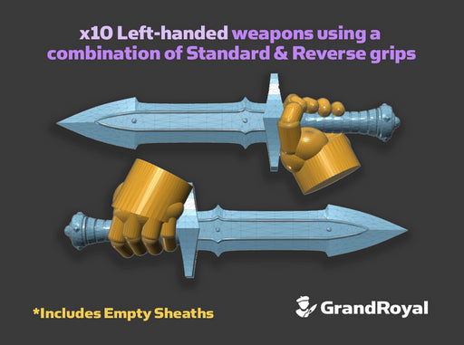 10x Left-handed Combat Knife : Volk 3d printed