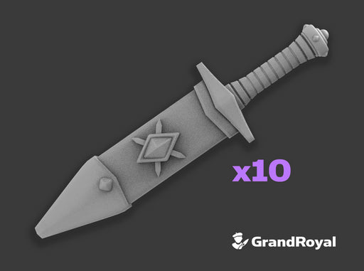 10x Sheathed Combat Knife : Volk 3d printed