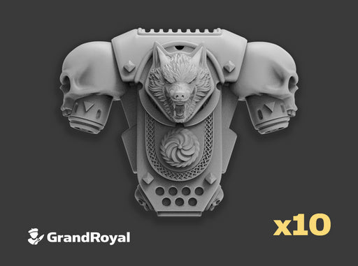 10x Wolf Skull - GR:1a Volkpacks 3d printed