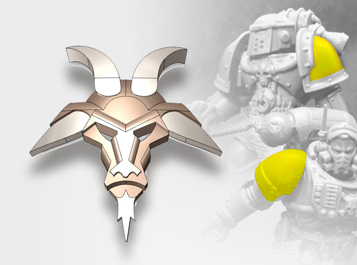 60x Angry Goats - Smaller Insignias (5mm) 3d printed