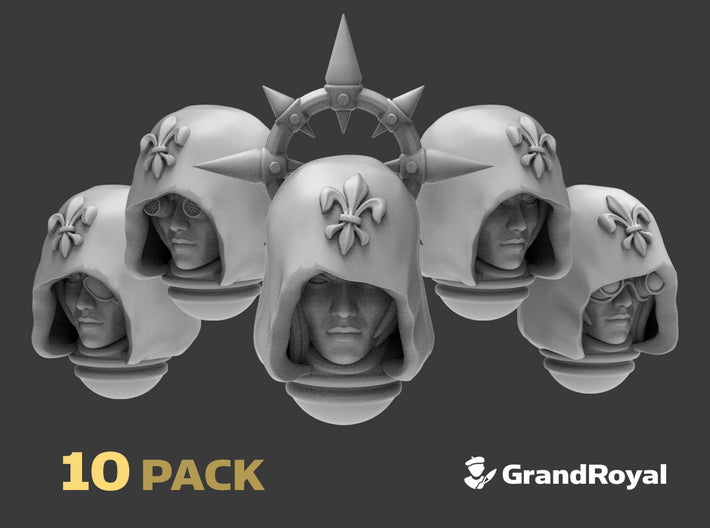 10x Fleur-De-Lis : 1st Coven Hooded Female Heads 3d printed