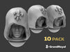 10x Fleur-De-Lis :C1 Hooded Female heads (variety) 3d printed