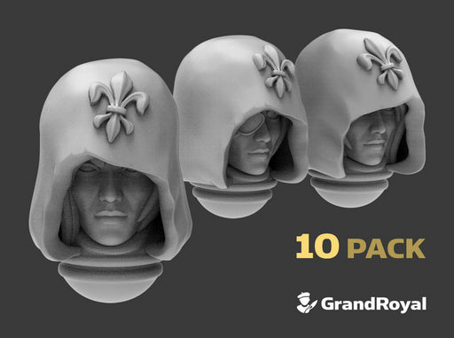 10x Fleur-De-Lis :C1 Hooded Barefaced Females 3d printed