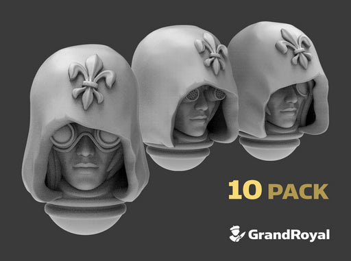 10x Fleur-De-Lis :C1 Hooded Female Heads w/Optics 3d printed