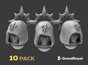10x Fleur-De-Lis :C1 Hooded Female Heads w/Halo 3d printed