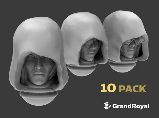 10x Base :C1 Hooded Female heads (variety) 3d printed
