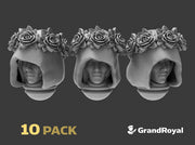 10x Rose Crowned :C1 Hooded Barefaced Females 3d printed