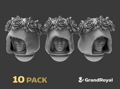 10x Rose Crowned :C1 Hooded Barefaced Females 3d printed