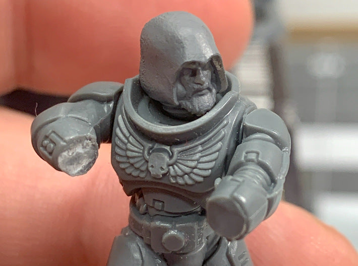 10x Clean-Shaven : Hooded Marine Heads 3d printed