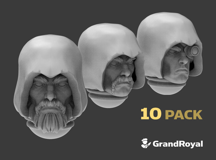 10x Barefaced : Hooded Marine Heads 3d printed