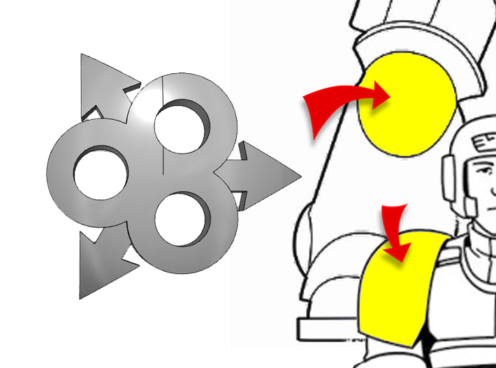 20x Sigil of Decay - Tiny Convex Insignias (3mm) 3d printed