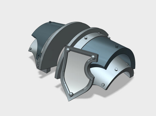 5x Base - T:2e Cataphractii w/Shoulder Shield 3d printed