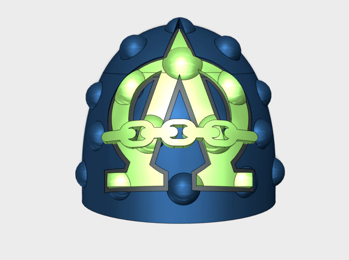 10x Alpha Omega - G:6b Studded Shoulder Pads 3d printed