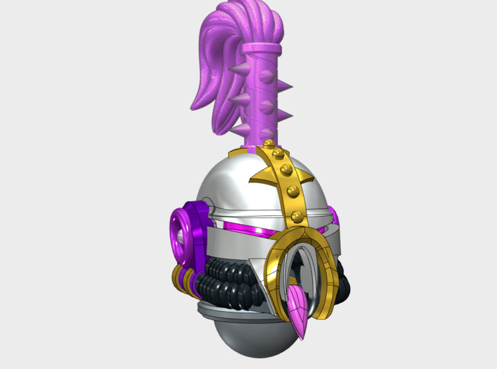 10x Screamer - Teutonic Topknot Helmets (A) 3d printed