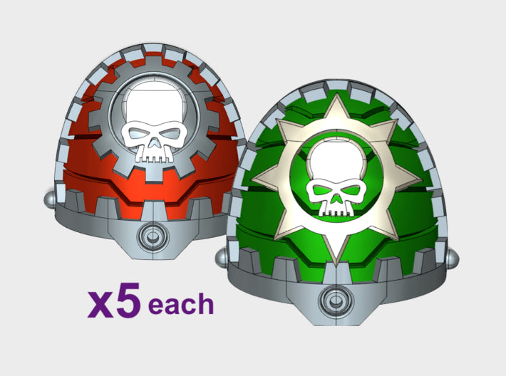 5x Sons of Medusa - G:11ct Tech Pauldron Sets 3d printed