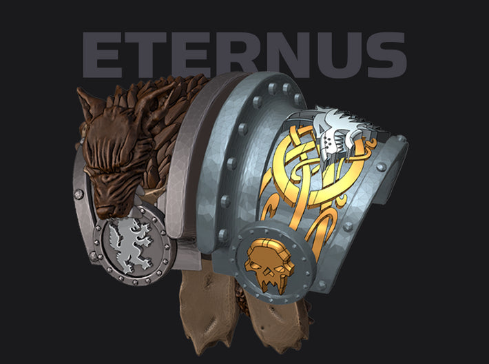 Shaggy Wolf : Eternus Pauldron Set 1 3d printed