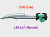 10x Left-handed Energy Sword: Leonidas (30k Size) 3d printed
