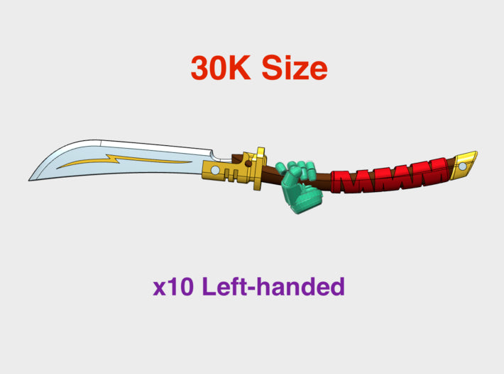 10x Left-hand Energy Sword: Guan Dao (30k Size) 3d printed