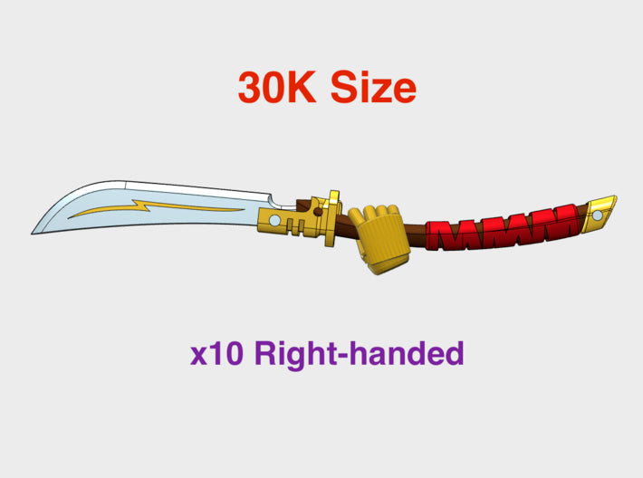 10x Right-hand Energy Sword: Guan Dao (30k Size) 3d printed