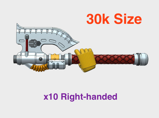 10x Ironheads: Rafnyr Energy Axe (30k Size) Right 3d printed