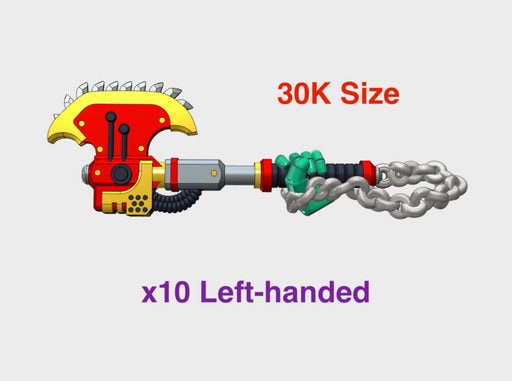 10x Left-handed RotoAxe: Chained Zerker (30k Size) 3d printed