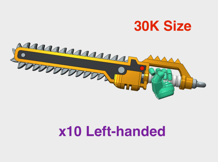 10x Left-handed Roto Sword: No Stripe Raider (30k) 3d printed