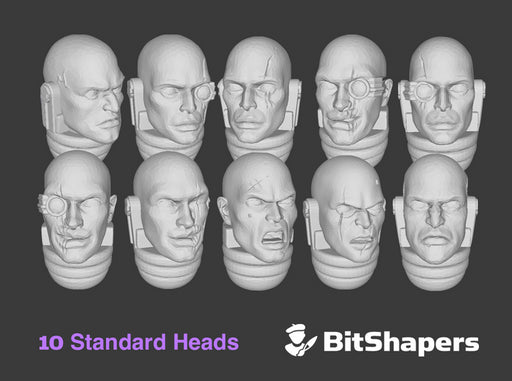 10x Hydra Sons : Bare Marine Heads 3d printed