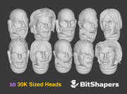 10x Knightly Order : Bare 30k Marine Heads	 3d printed