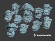 10x Buccaneer : Orc Head Swaps 3d printed