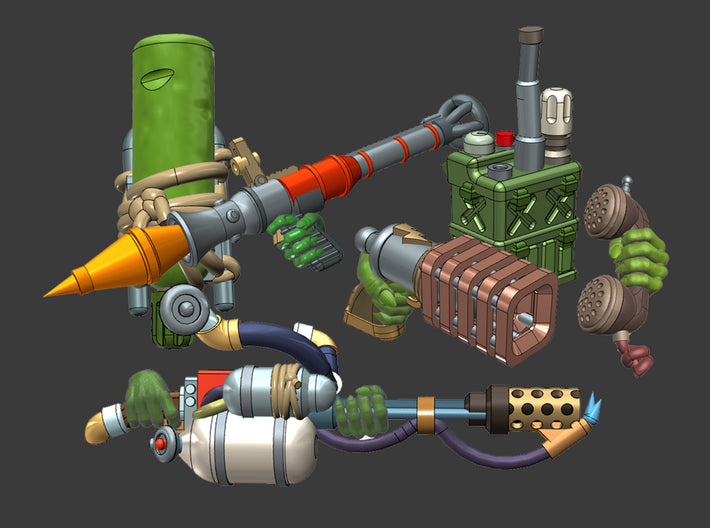 Base Orc Kill Team Weapons &amp; Bits 3d printed