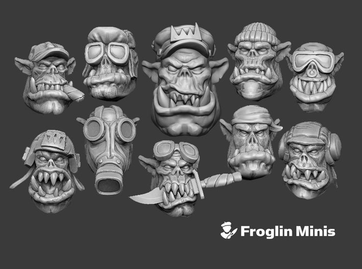 10x Horcanz Heros: Orc Head Swaps 3d printed
