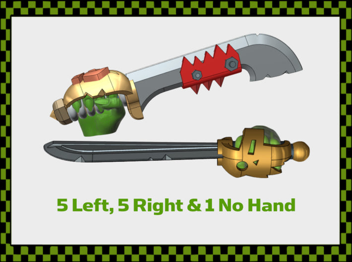 11x Freebooter Cutlasses - Orc Set 3d printed