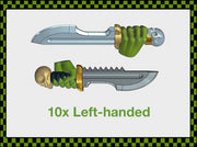 10x Left-handed Orc Skull Daggaz 3d printed