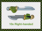 10x Right-handed Orc Skull Daggaz 3d printed