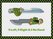 11x Orc Skull Daggaz 3d printed