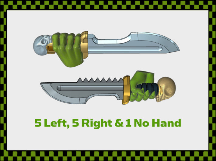 11x Orc Skull Daggaz 3d printed