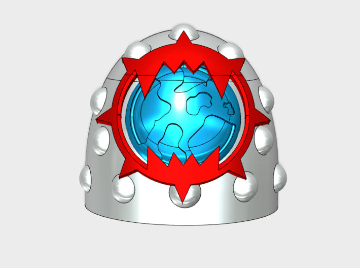 10x World Wreckers 2 - G:6s Studded Shoulder Pads 3d printed