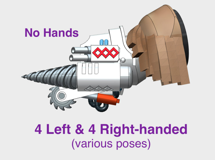 8x Cataphractii : Med-Gauntlet (L&amp;R) No Hands 3d printed