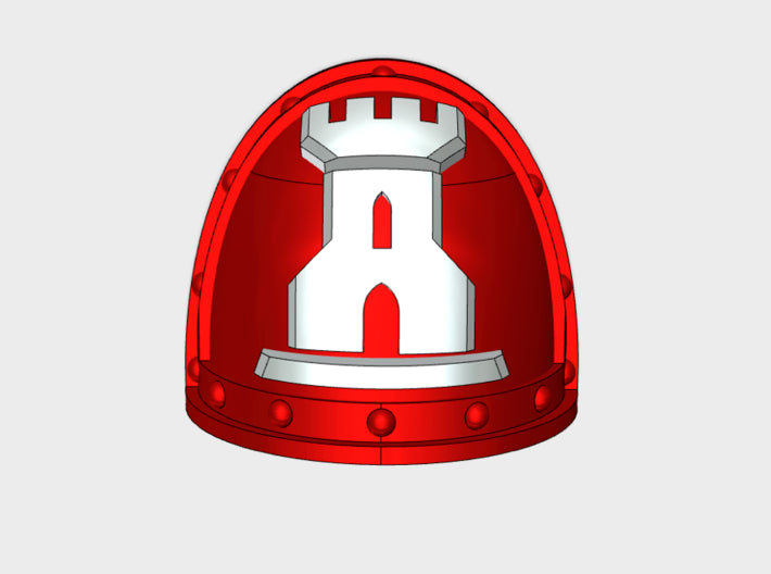 10x Crimson Castellans - G:2a Shoulder Pads 3d printed