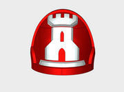 10x Crimson Castellans - G:10a Left Shoulders 3d printed