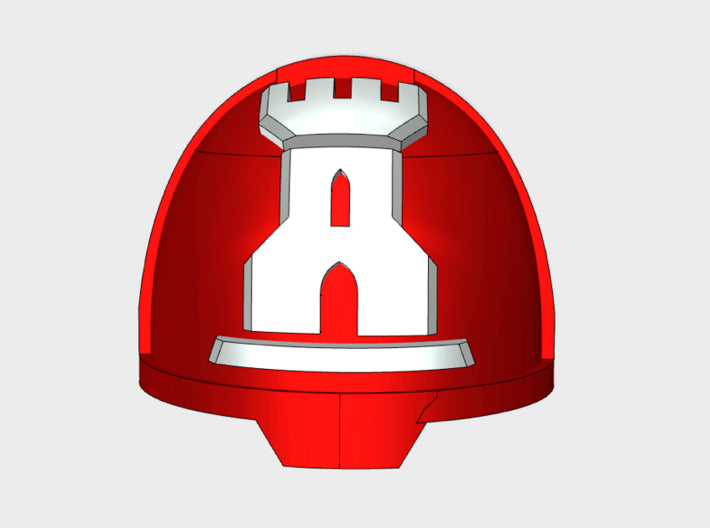 10x Crimson Castellans - G:13a Shoulder Pads 3d printed