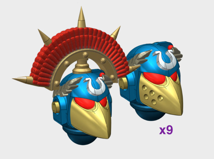 10x Ultra - G:6 Crow Laureled Helms (Squad 3) 3d printed