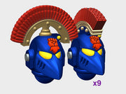 10x Kings Fist - G:6 Crested Crow Helms (Squad 1) 3d printed