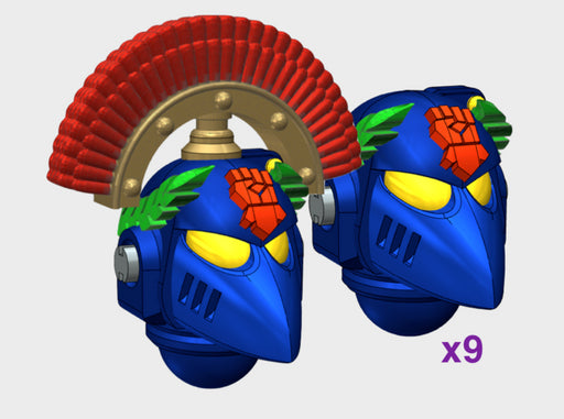 10x Kings Fist - G:6 Crow Laureled Helms (Squad 2) 3d printed